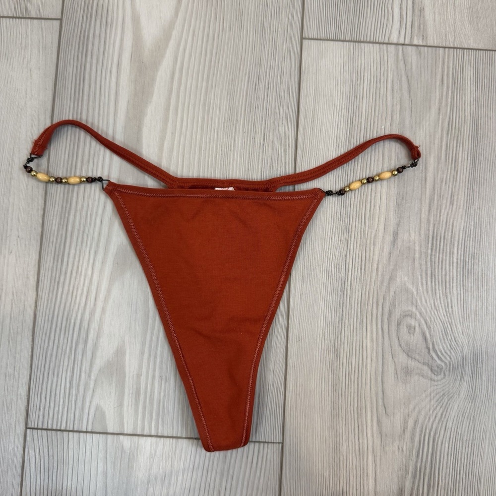 NWT True Vintage Victoria's Secret Small Thong String Panty‎ Beaded Detail 2000